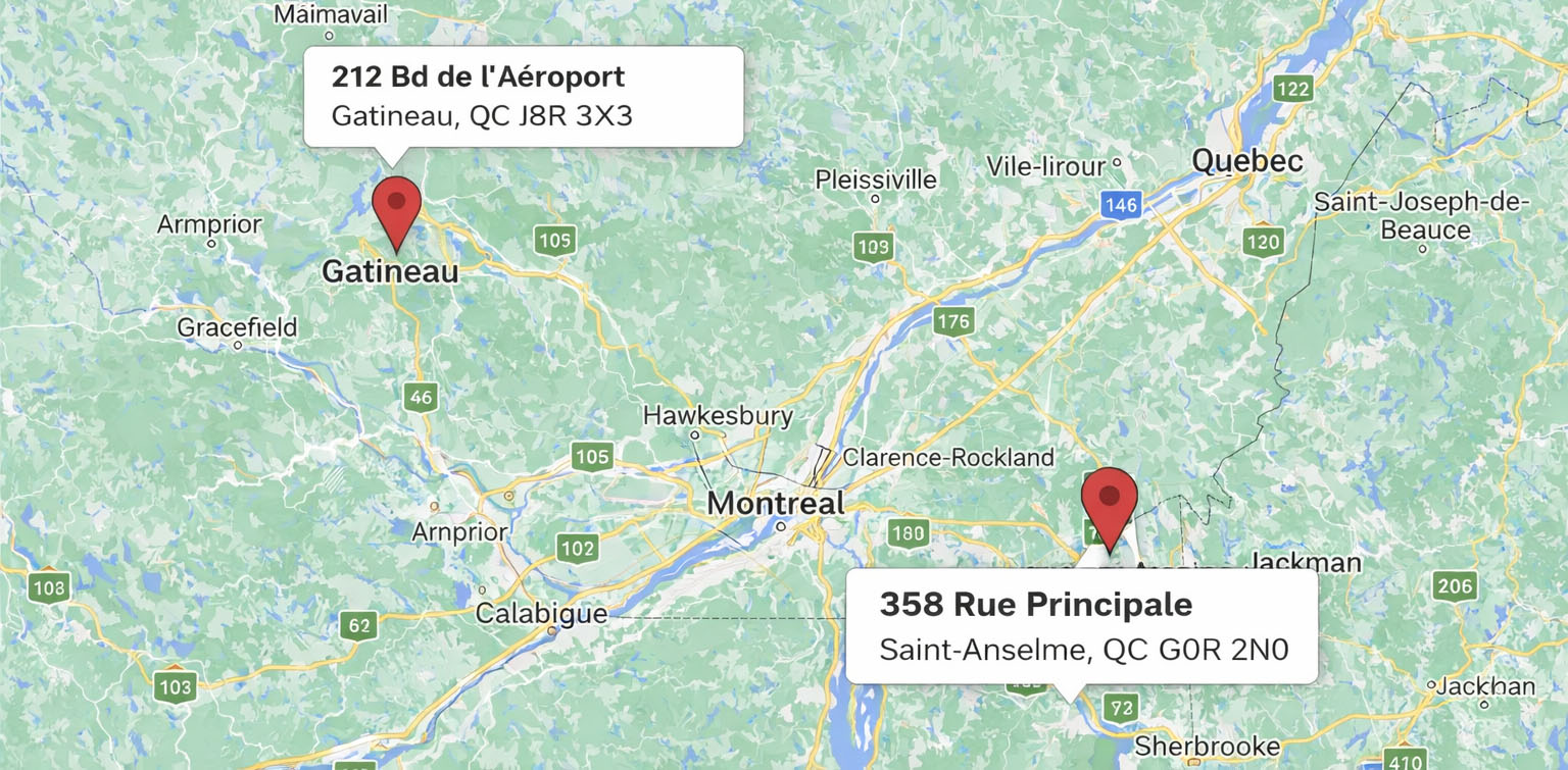 Carte des deux adresses Nordica Panel